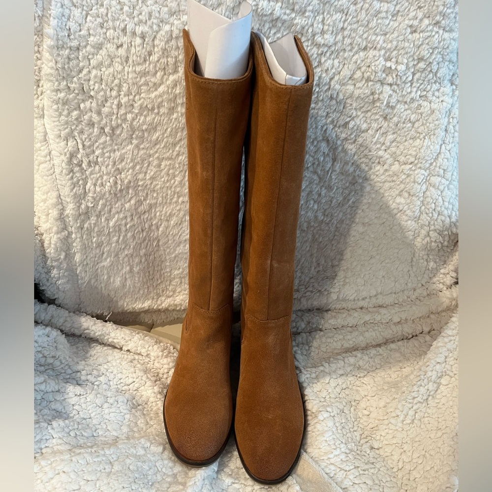 NWOB FRYE AND CO. Caden Stitch Tall Knee High Boot Brown Suede - Picture 2 of 6